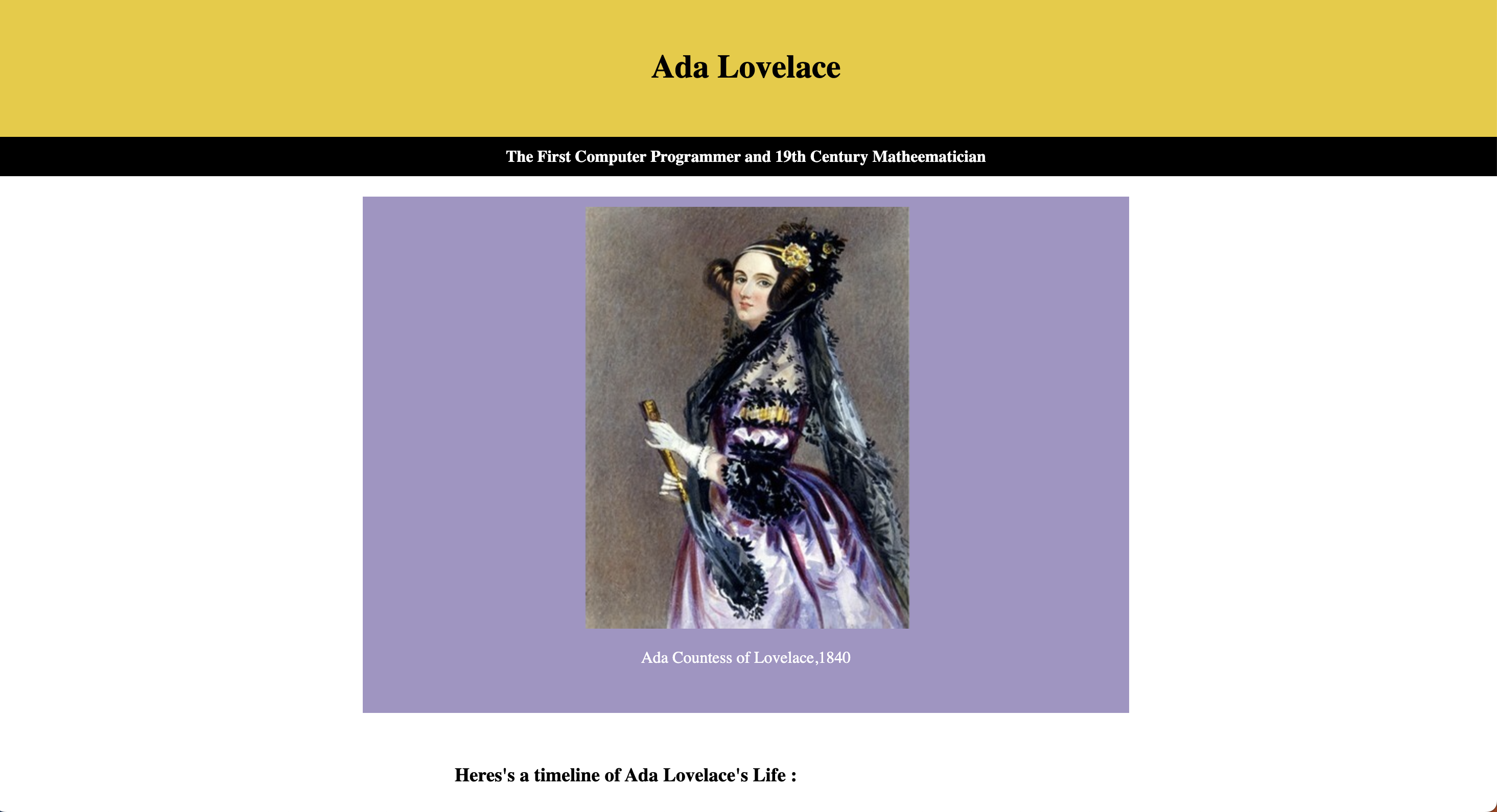 Ada Lovelace Tribute